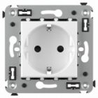 Розетка в стену DKC Avanti 2P+E со шторками белое облако изображение 2