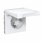 Розетка Systeme Electric ArtGallery 2P+E 16А со шторками и крышкой IP44 белая изображение 2