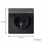 Розетка Systeme Electric ArtGallery 2P+E 16А со шторками и крышкой IP44 карбон изображение 3