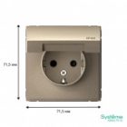 Розетка Systeme Electric ArtGallery 2P+E 16А со шторками и крышкой IP44 шампань изображение 2