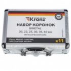 Набор биметаллических коронок Kranz Bimetal (20/22/25/30/35/60) 11 предметов в металлическом кейсе изображение 5