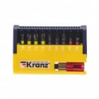 Набор бит Kranz с магнитным держателем 10 шт в пластиковом кейсе изображение 2