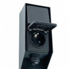 Розетка уличная Feron TM201 2х2P+E 16A IP44 70х75х400мм, черный изображение 8