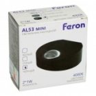 Светодиодный настенный светильник Feron AL53 MINI 2x1W 4000K 170Lm черный 70x65x28mm изображение 12
