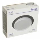 Светильник потолочный встраиваемый Feron DL507 под лампу GX53 15W 230V черный + белый, круглый изображение 8