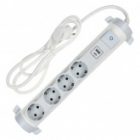 Удлинитель ИЭК Comfort У04К 4 мест 4х2P+PE заземление шторки 16А USB A+C 20Вт 1,5м 3х1,5мм2 белый изображение 2