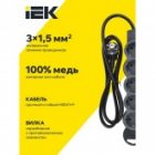 Удлинитель ИЭК Standard У05 5х2P+PE 5 розеток с заземлением 1,5м 3х1,5мм2 16А/250В черный изображение 9