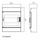 Шкаф настенный ABB Mistral41 24М (2x12) непрозрачная дверь, клеммы (1SLM004102A3105) изображение 2