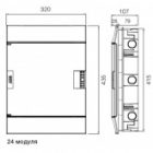 Шкаф в нишу ABB Mistral41 24М (2x12) зеленая дверь без клеммного блока 41A12X22 изображение 2