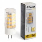 Лампа светодиодная Feron LB-432 5W 2700K 220V G4 теплый свет изображение 3