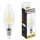 Лампа филаментная светодиодная свеча Feron LB-58 5W 2700K 220V E14 прозрачная изображение 3