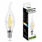 Лампа филаментная светодиодная свеча на ветру Feron LB-59 5W 4000K 220V E14 изображение 3