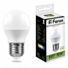 Лампа светодиодная шарик Feron LB-38 G45 5W 4000K 220V E27 холодный свет изображение 2