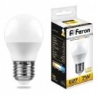 Лампа светодиодная шарик Feron LB-95 G45 7W 2700K 220V E27 теплый свет изображение 2