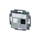 Розетка информационная ABB Levit RJ45 категория 5e и заглушка серебро (5014H-A51017 70W) изображение 2