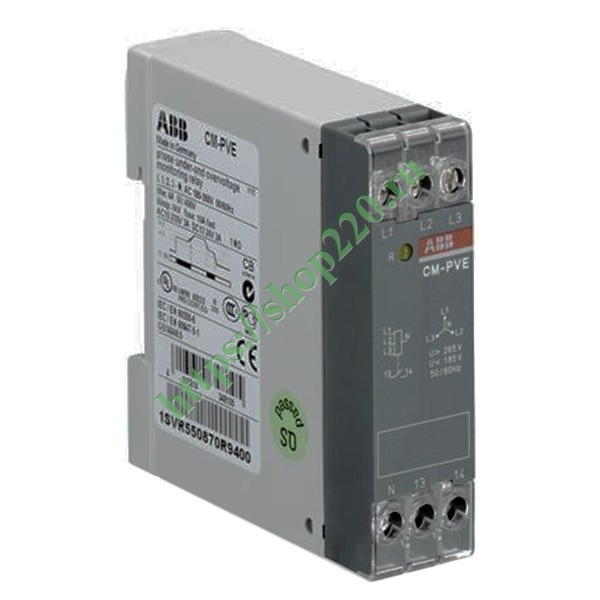 Реле контроля напряжения CM-PVE (контроль 1,3 фаз) (контроль Umin/max с нейтралью L-N 185..265В AC )
