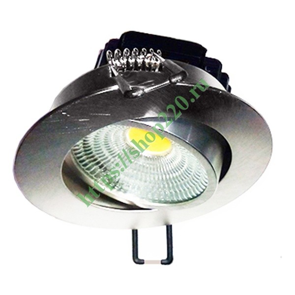 Встраиваемый светильник FL-LED Consta B 7W Nikel 4200K 560lm матовый хром круглый поворотный