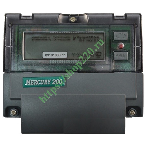 Электросчетчик Меркурий 200.04  5-60А/230В кл.т.1 многотарифный ЖКИ с PLC модемом