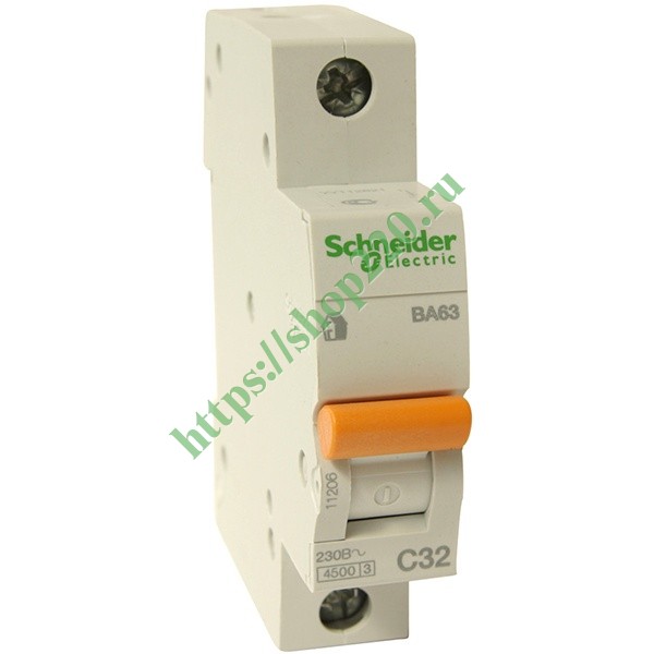 Автоматический выключатель Schneider Electric ВА63 1п 10A C 4,5 кА (автомат электрический)