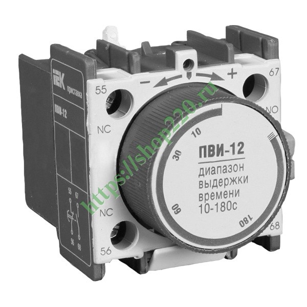 Приставка ПВИ-12 задержка на включении 10-180сек. 1Н.З+1Н.О ИЭК KPV10 ...