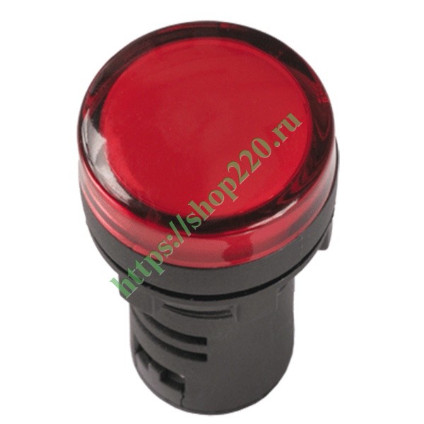 Лампа ИЭК AD22DS(LED)матрица d22мм красный 230В