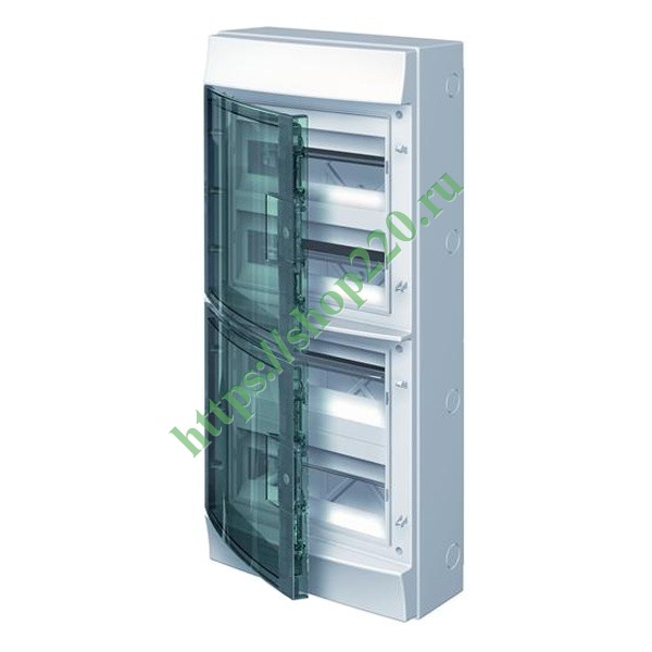 Влагозащищенный настенный шкаф ABB Mistral65 48М (4х12) прозрачная дверь без клеммников 65P12X42
