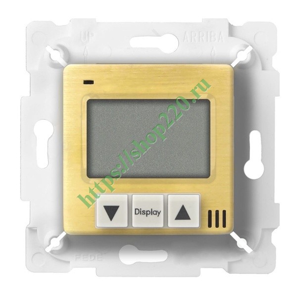 Термостат цифровой для управления теплыми полами (датчик в комплекте) Fede, Bright Gold/белый