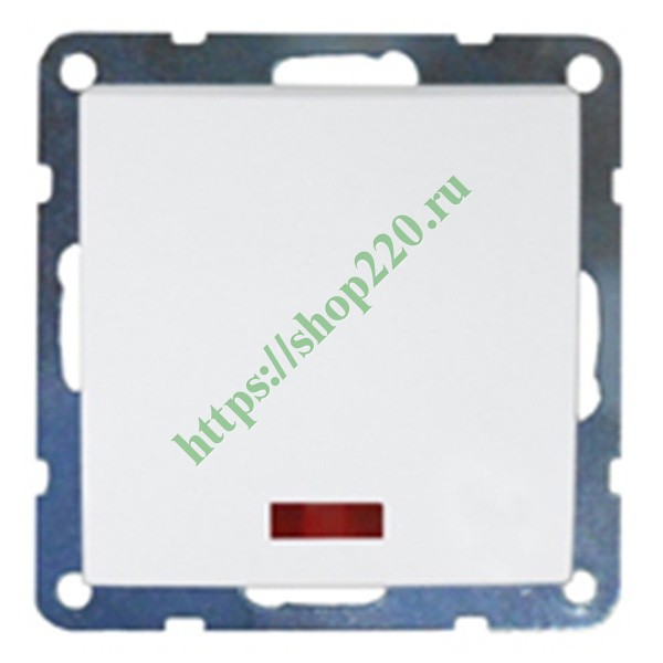 Выключатель 1-кл., c индикатором (схема 1L) 16 A, 250 B Экопласт LK60, белый