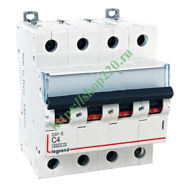 Купить Автоматический выключатель Legrand DX3-E C4 4П 6000/6kA (автомат ...
