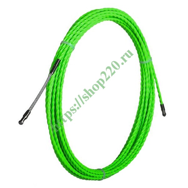 Протяжка кабельная из плетеного полиэстера Fortisflex PET d4mm L10m зеленый (PET-1-4.0/10)