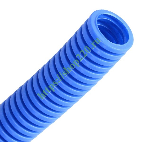 Труба ПП HF гофрированная d16 лёгкая безгалогенная синяя [бухта 100м] Промрукав