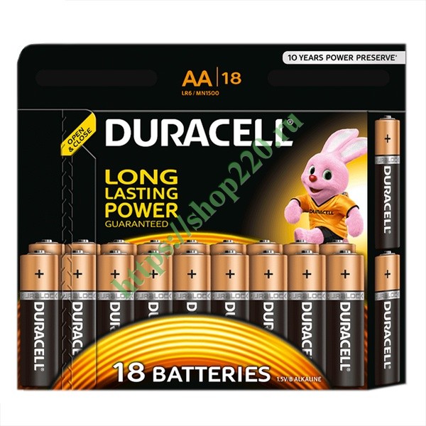 Батарейка AA Duracell LR6 BASIC MN1500 (упаковка 18шт) 107519