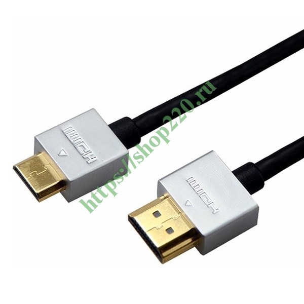 Шнур HDMI-mini HDMI gold 3М Ultra Slim