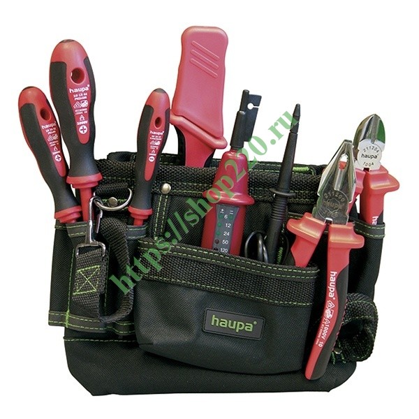 Набор инструментов HAUPA VDE 1000V Tool belt в сумке на пояс (7 предметов)