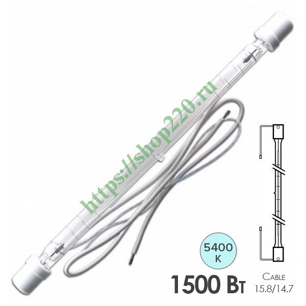 Лампа специальная ксеноновая Sylvania XP 1500W Cable 15.8/14.7 DIM 5400K 500h d12x398mm (стробоскоп)