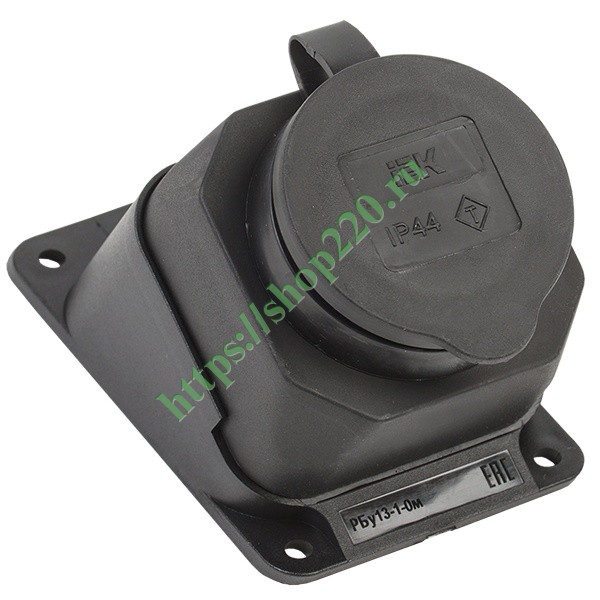 Купить Розетку каучуковую настенную угловую с крышкой 2P+E 16А 250В ...