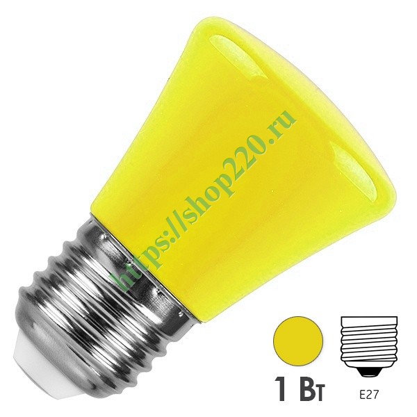 Лампа светодиодная колокольчик Feron LB-372 1W 230V E27 желтый