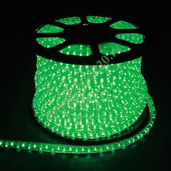 Светодиодный дюралайт LED-F3W 2,88W/м 72LED/м 230V зеленый 50м/11х17мм (кратность резки 2м)