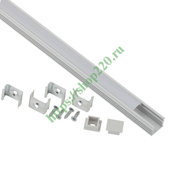 Профиль для светодиодной ленты ЭРА CAB261 16х12мм, 2м комплект, накладной (1612) 5056183797515