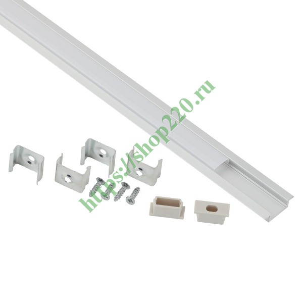 Профиль для светодиодной ленты ЭРА CAB251 21х6мм, 2м комплект, врезной с фланцем (2206) 797553
