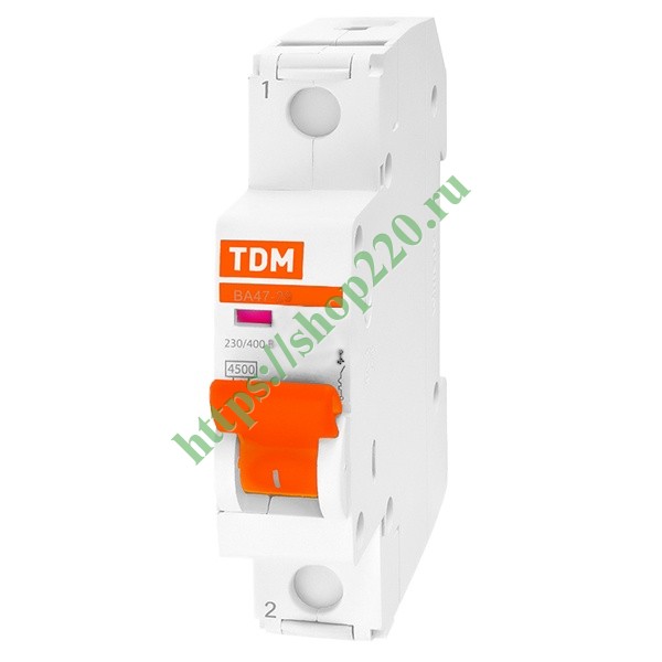 Автоматический выключатель ВА47-29 1Р 10А 4,5кА характеристика В TDM (автомат электрический)