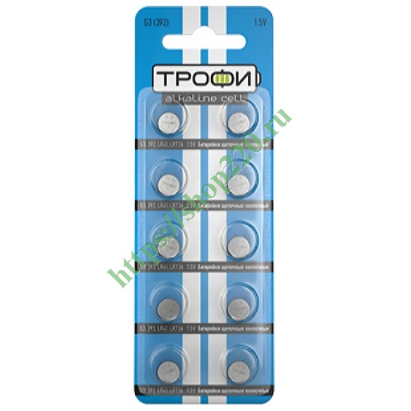 Батарейка Трофи G3 (392) LR736, LR41 (упаковка 10шт) 5060138476691