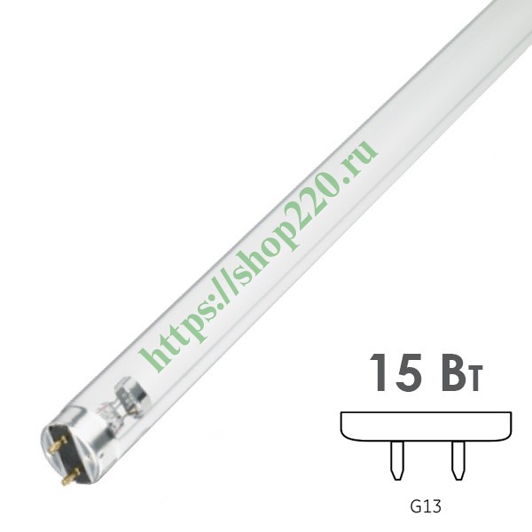 Лампа бактерицидная LightBest LBC 15W T8 G13 L438mm специальная ...