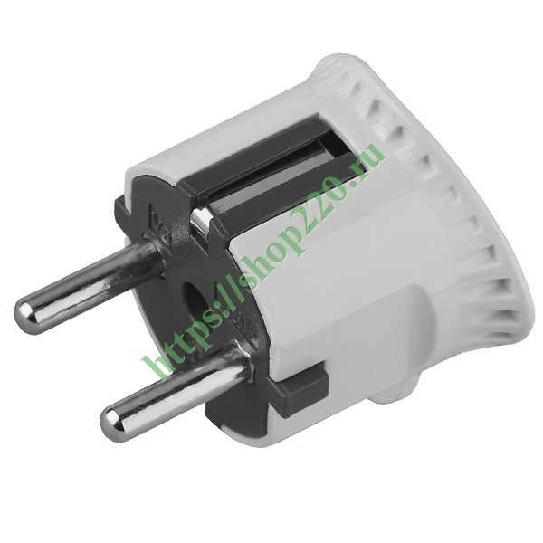 Вилка плоская c/з 16A прямой ввод белая V5 ЭРА Б0019192 купить по ...