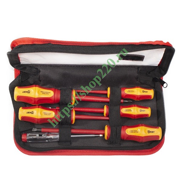 Набор диэлектрических отверток 6 штук КВТ НИО-06 Профи VDE 1000В 78617 ...