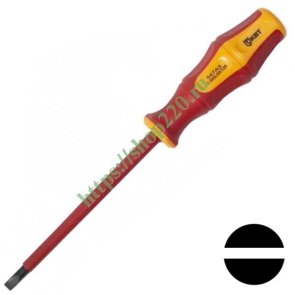 Отвертка плоская диэлектрическая шлиц 5,5х125мм КВТ «Профи» VDE 1000В ...
