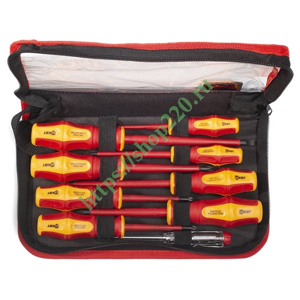 Набор диэлектрических отверток 9 штук КВТ НИО-09 Профи VDE 1000В 78620 ...