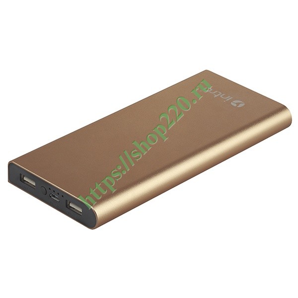 Power Bank Intro PB10 10000mAh, USB, для зарядки мобильных устройств, Gold 5055945575378