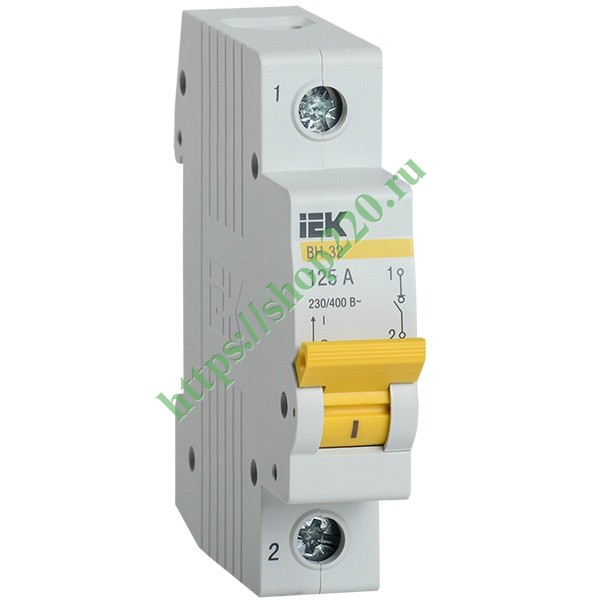 Рубильник модульный ВН-32 1Р125А однофазный ИЭК (выключатель нагрузки ...