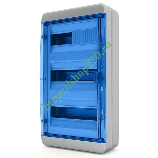 Щит навесной Tekfor 36 модулей (3х12) IP65 прозрачная синяя дверца BNS ...